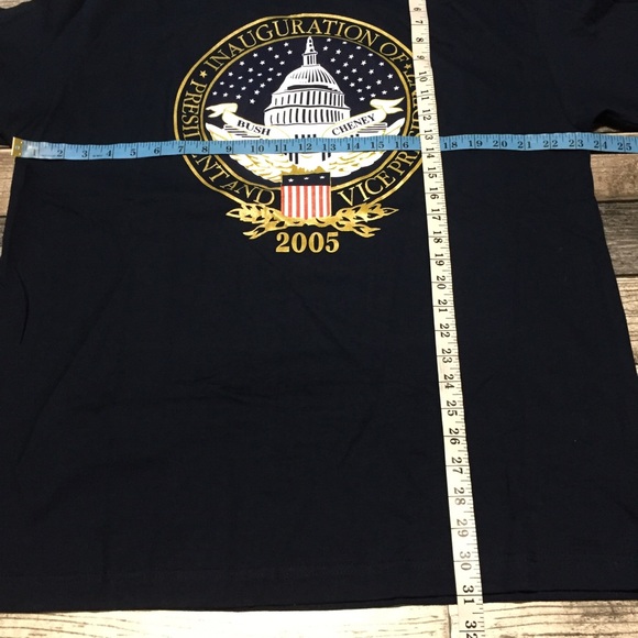 Bush Cheney 2005 Inauguration T Shirt Men’s XL Navy Blue Graphic Tee USA Made - Picture 2 of 7